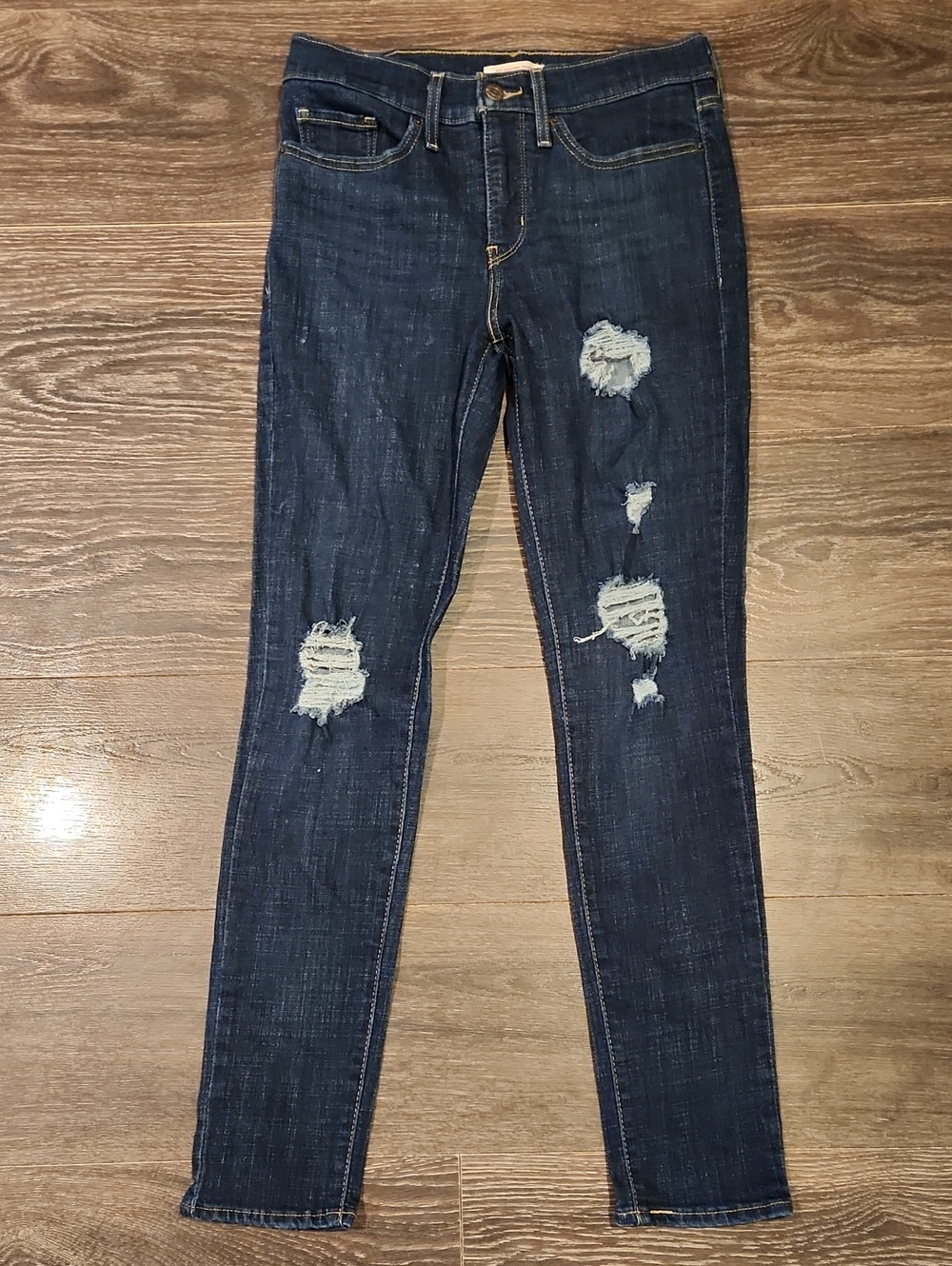 ❤ LEVIS 311 SHAPING SKINNY JEANS, DISTRESSED, 4 (27)